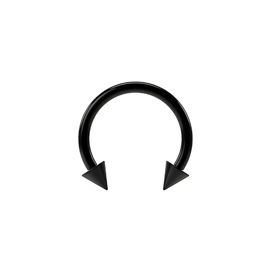 Black Stainless Steel Horseshoe ext Thread with Pointed Balls
