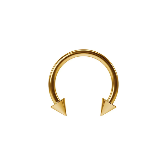 Gold Stainless Steel Horseshoe ext Thread with Pointed Balls