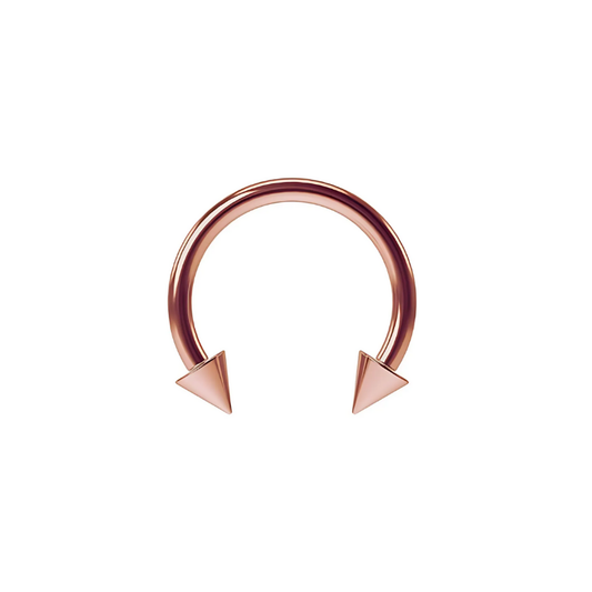 Rose Gold Stainless Steel Horseshoe ext Thread with Pointed Balls