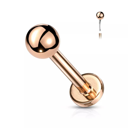 Rose Gold Stainless Steel External Thread Labret