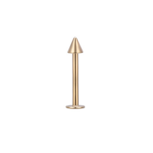 Gold Stainless Steel External Thread Labret with Pointed 3mm Balls